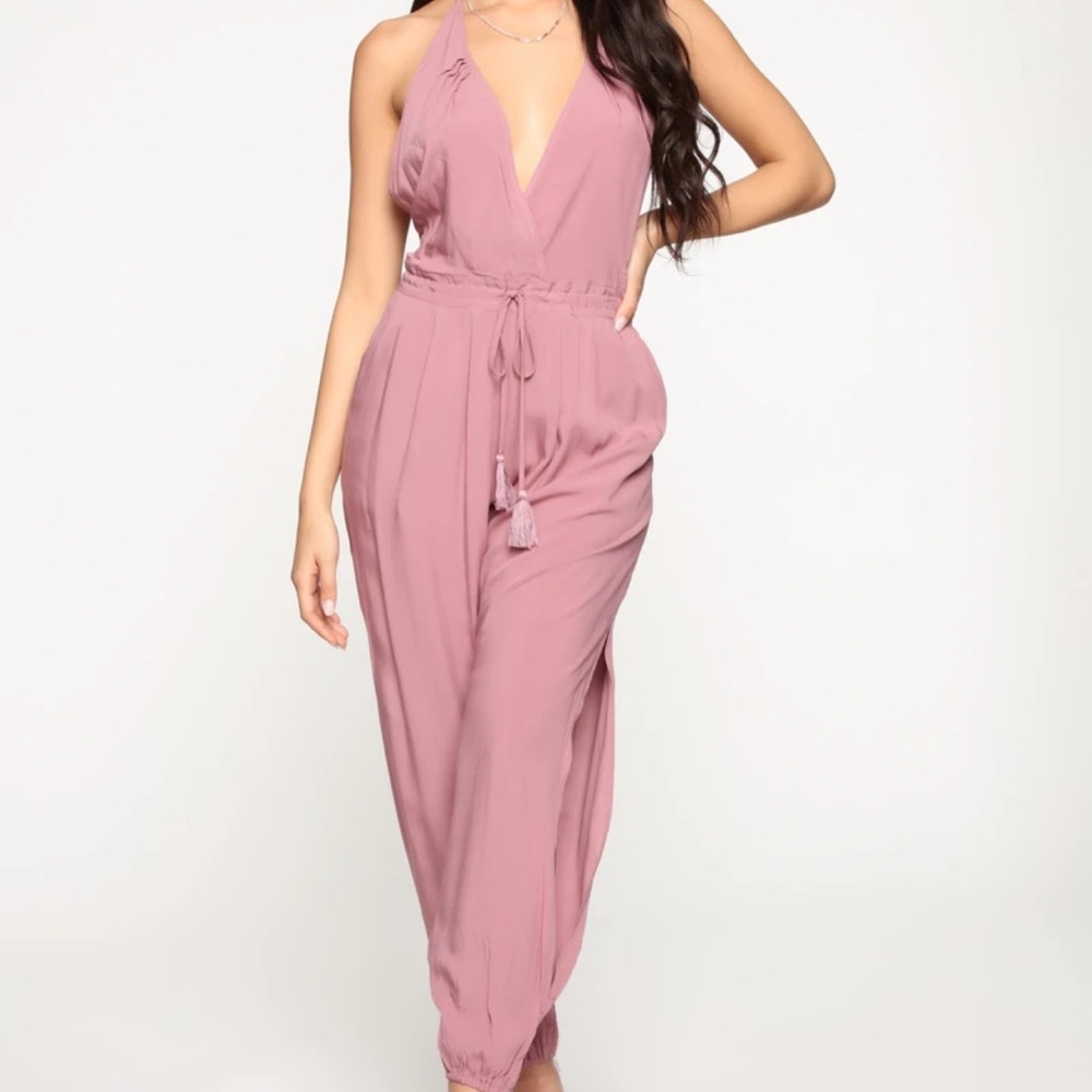 Mauve halter jumpsuit